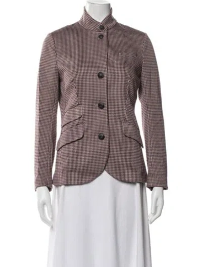 Pre-owned Rag & Bone Nylon Houndstooth Print Blazer In Purple