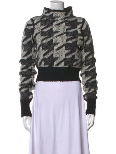 Pre-owned Rag & Bone Nylon Houndstooth Print Sweater In Black