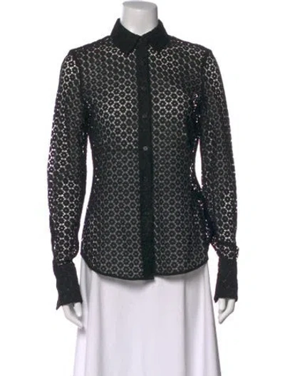 Pre-owned Rag & Bone Nylon Lace Pattern Sweater In Black