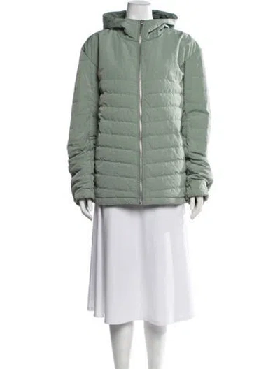 Pre-owned Rag & Bone Nylon Patterned Down Jacket In Green