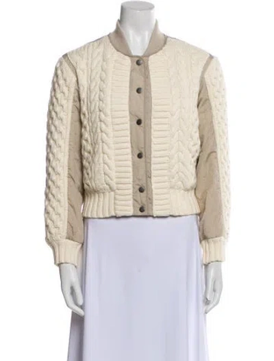 Pre-owned Rag & Bone Nylon Striped Bomber Jacket In Neutral