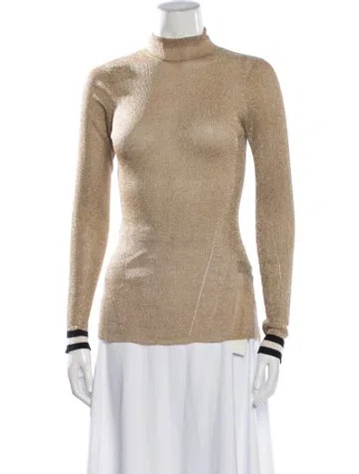 Pre-owned Rag & Bone Nylon Turtleneck Sweater In Gold