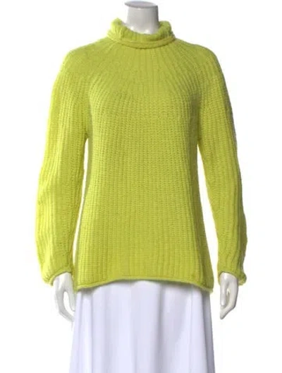 Pre-owned Rag & Bone Nylon Turtleneck Sweater In Green