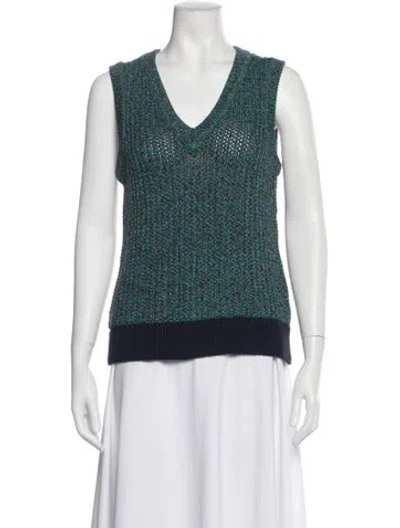 Pre-owned Rag & Bone Nylon V-neck Sweater In Blue