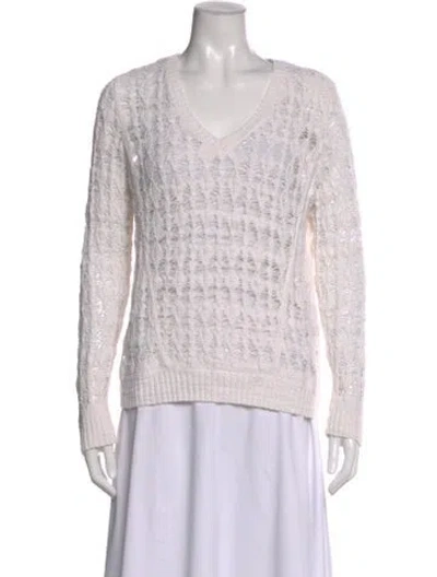 Pre-owned Rag & Bone Nylon V-neck Sweater In White