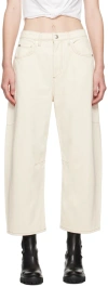 Rag & Bone Off-white Charlie Barrel Wide Jeans In Ecru