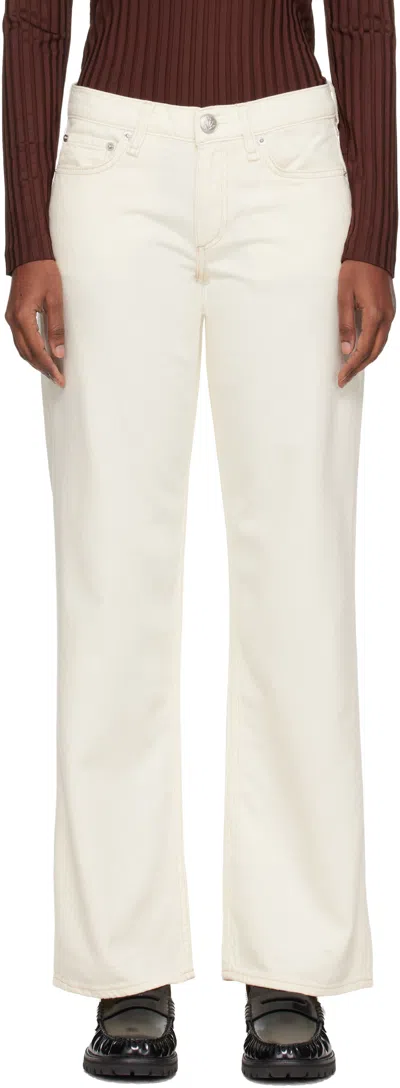 Rag & Bone Off-white Saige Relaxed Straight Jeans