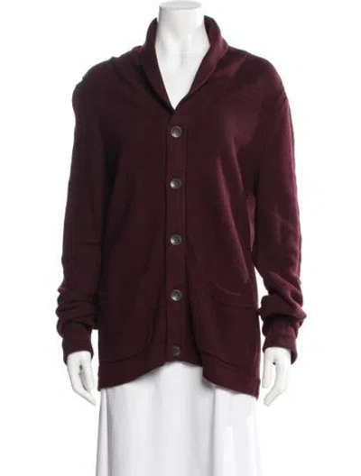 Pre-owned Rag & Bone Open Front Sweater In Burgundy
