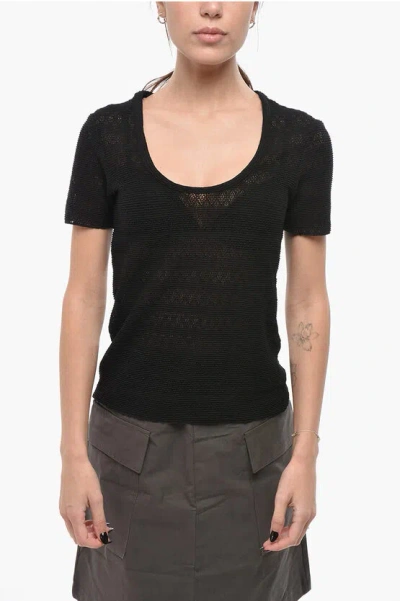 Rag & Bone Openwork Fabric T-shirt Julia In Orange