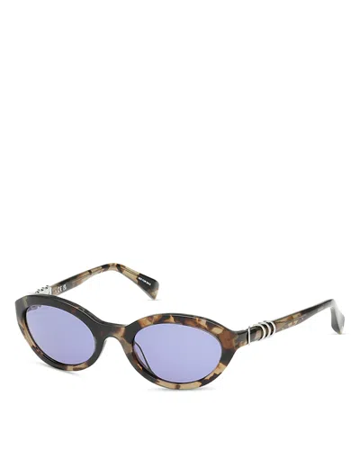 Rag & Bone Oval Sunglasses, 52mm In Brown