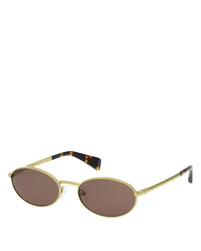 Rag & Bone Oval Sunglasses, 55mm In Gold