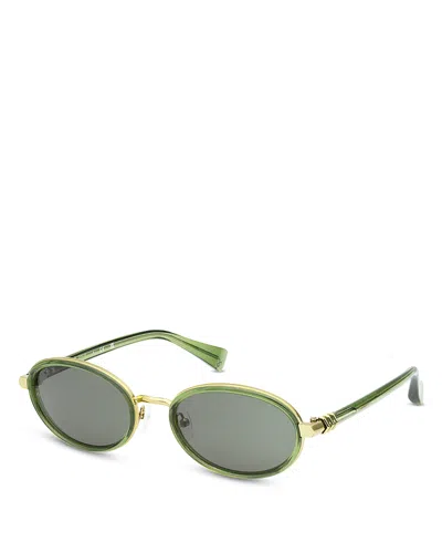 Rag & Bone Oval Sunglasses, 56mm In Green