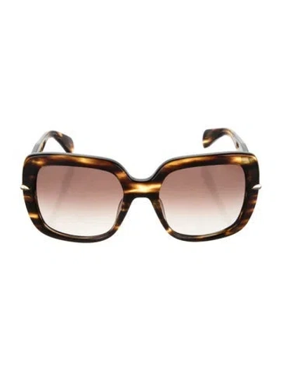 Pre-owned Rag & Bone Oversize Gradient Sunglasses In Brown