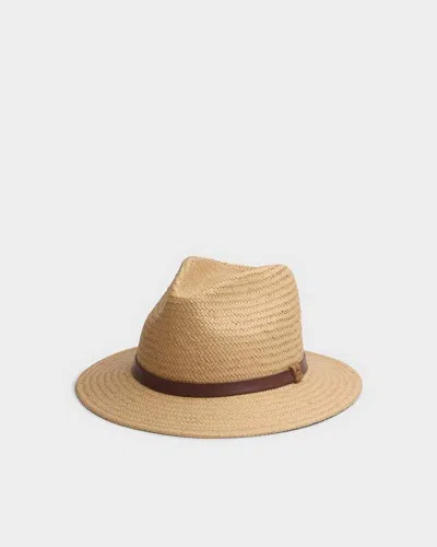 Rag & Bone Packable Straw Fedora In Brown