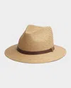 Rag & Bone Packable Straw Fedora Hat In Gold