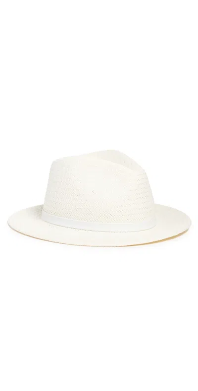 Rag & Bone Packable Straw Fedora Hat Ivory
