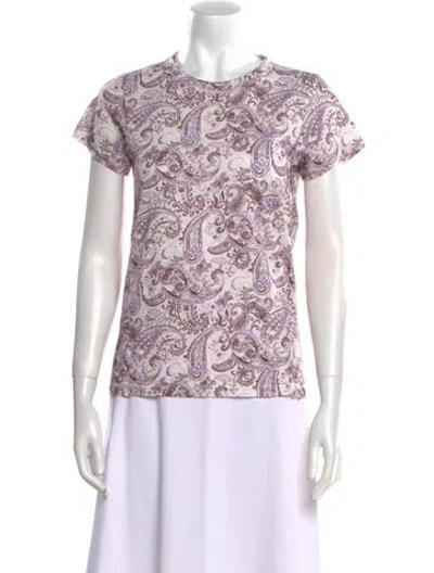 Pre-owned Rag & Bone Paisley Print Crew Neck T-shirt W/ Tags In Purple