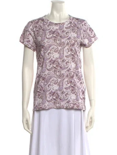 Pre-owned Rag & Bone Paisley Print Crew Neck T-shirt W/ Tags In Purple