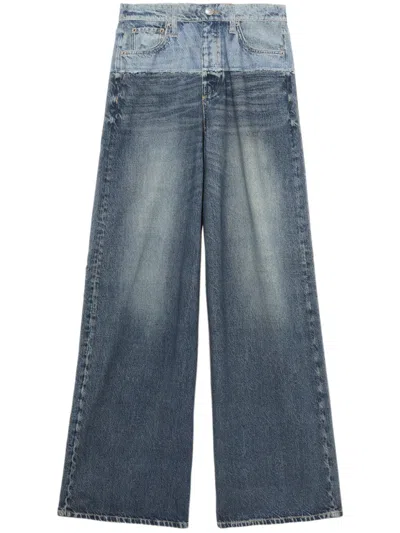 RAG & BONE PANELLED TWO-TONE WIDE-LEG JEANS