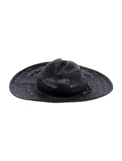Pre-owned Rag & Bone Paper Straw Fedora Hat In Gray