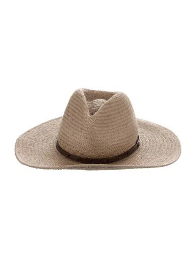 Pre-owned Rag & Bone Paper Straw Fedora Hat In Neutrals