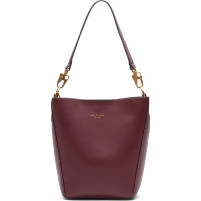 Rag & Bone Parker Leather Bucket Bag In Garnet