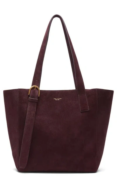 Rag & Bone Parker Suede Tote In Burgundy