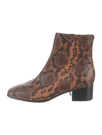 Pre-owned Rag & Bone Patent Leather Animal Print Boots In Brown