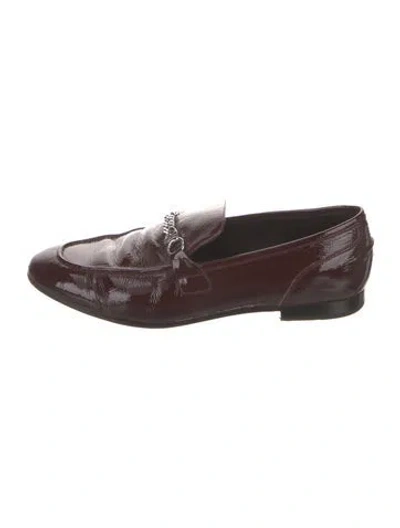 Pre-owned Rag & Bone Patent Leather Chain-link Accents Loafers In Burgundy