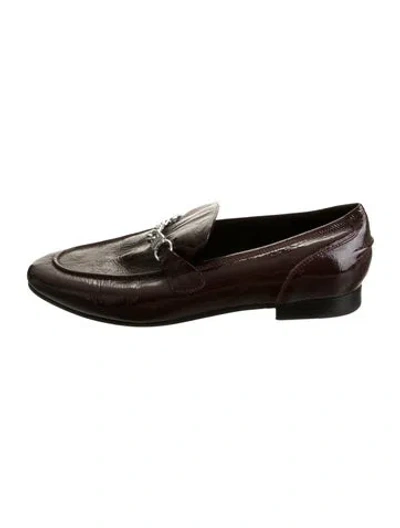 Pre-owned Rag & Bone Patent Leather Chain-link Accents Loafers In Burgundy