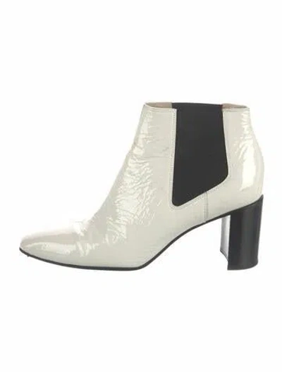Pre-owned Rag & Bone Patent Leather Chelsea Boots In White