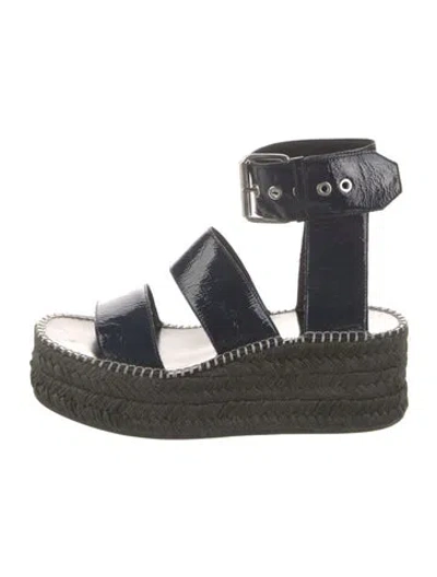 Pre-owned Rag & Bone Patent Leather Espadrilles In Blue