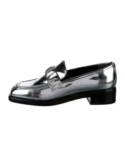 Pre-owned Rag & Bone Patent Leather Loafer Sneakers In Silver