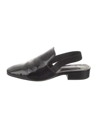 Pre-owned Rag & Bone Patent Leather Slingback Flats In Black