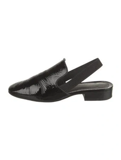 Pre-owned Rag & Bone Patent Leather Slingback Flats In Black