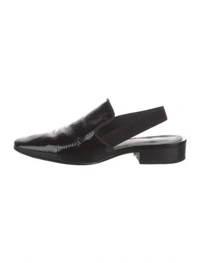 Pre-owned Rag & Bone Patent Leather Slingback Flats In Black