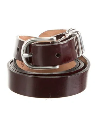 Pre-owned Rag & Bone Patent Leather Waist Belt In Burgundy