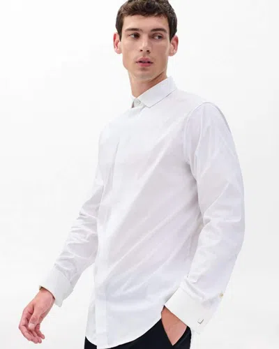 Rag & Bone Patrick Poplin Tuxedo Shirt In White