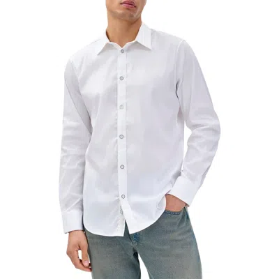Rag & Bone Patrick Stretch Poplin Tuxedo Shirt In White