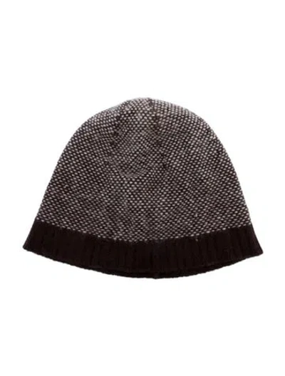 Pre-owned Rag & Bone Pattern Print Knit Beanie In Brown