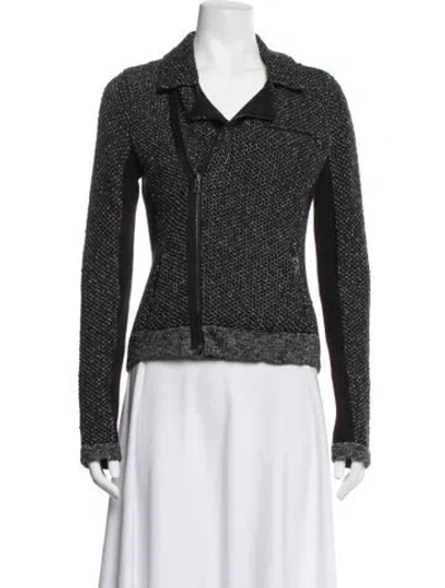 Pre-owned Rag & Bone Patterned Biker Jacket In Black