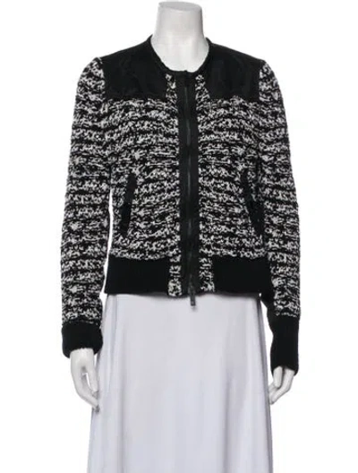 Pre-owned Rag & Bone Patterned Bomber Jacket In Black