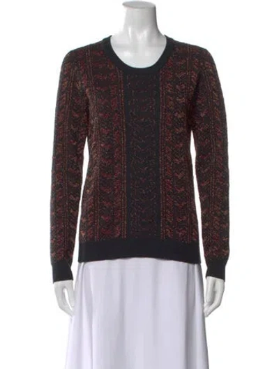 Pre-owned Rag & Bone Patterned Crew Neck Sweater In Black