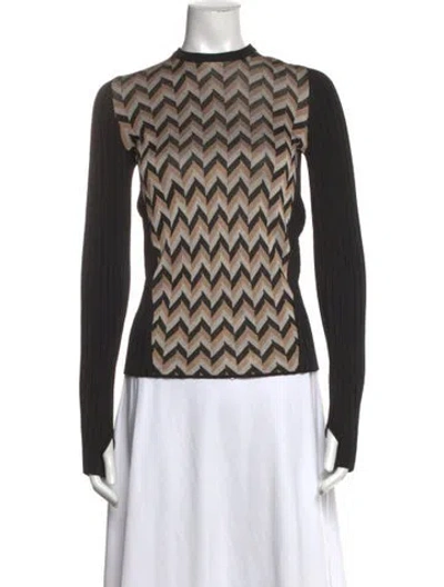 Pre-owned Rag & Bone Patterned Crew Neck Sweater In Black