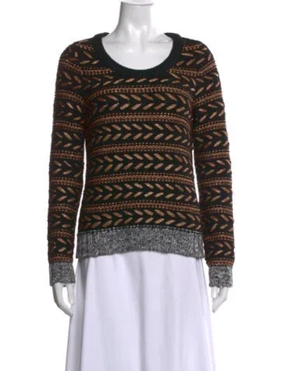 Pre-owned Rag & Bone Patterned Crew Neck Sweater In Black/metallic