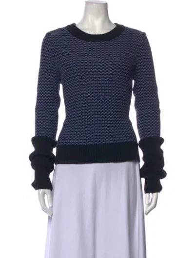 Pre-owned Rag & Bone Patterned Crew Neck Sweater In Blue