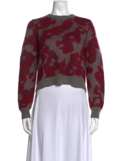 Pre-owned Rag & Bone Patterned Crew Neck Sweater In Burgundy