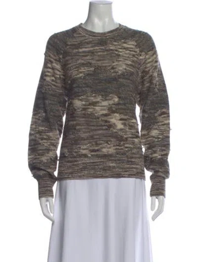 Pre-owned Rag & Bone Patterned Crew Neck Sweater In Green