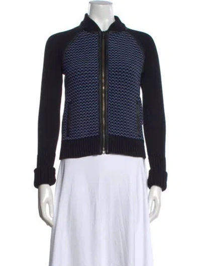 Pre-owned Rag & Bone Patterned Mock Neck Sweater In Black