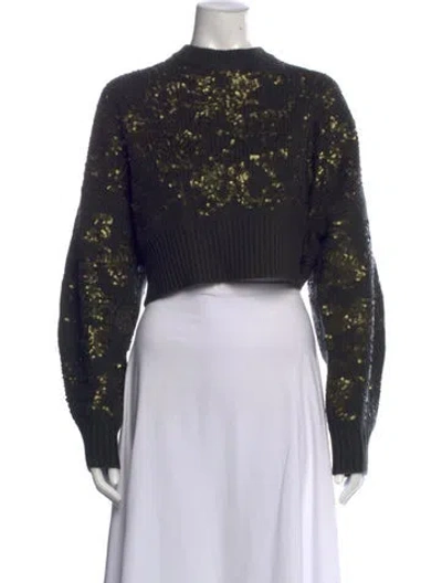 Pre-owned Rag & Bone Patterned Mock Neck Sweater In Green